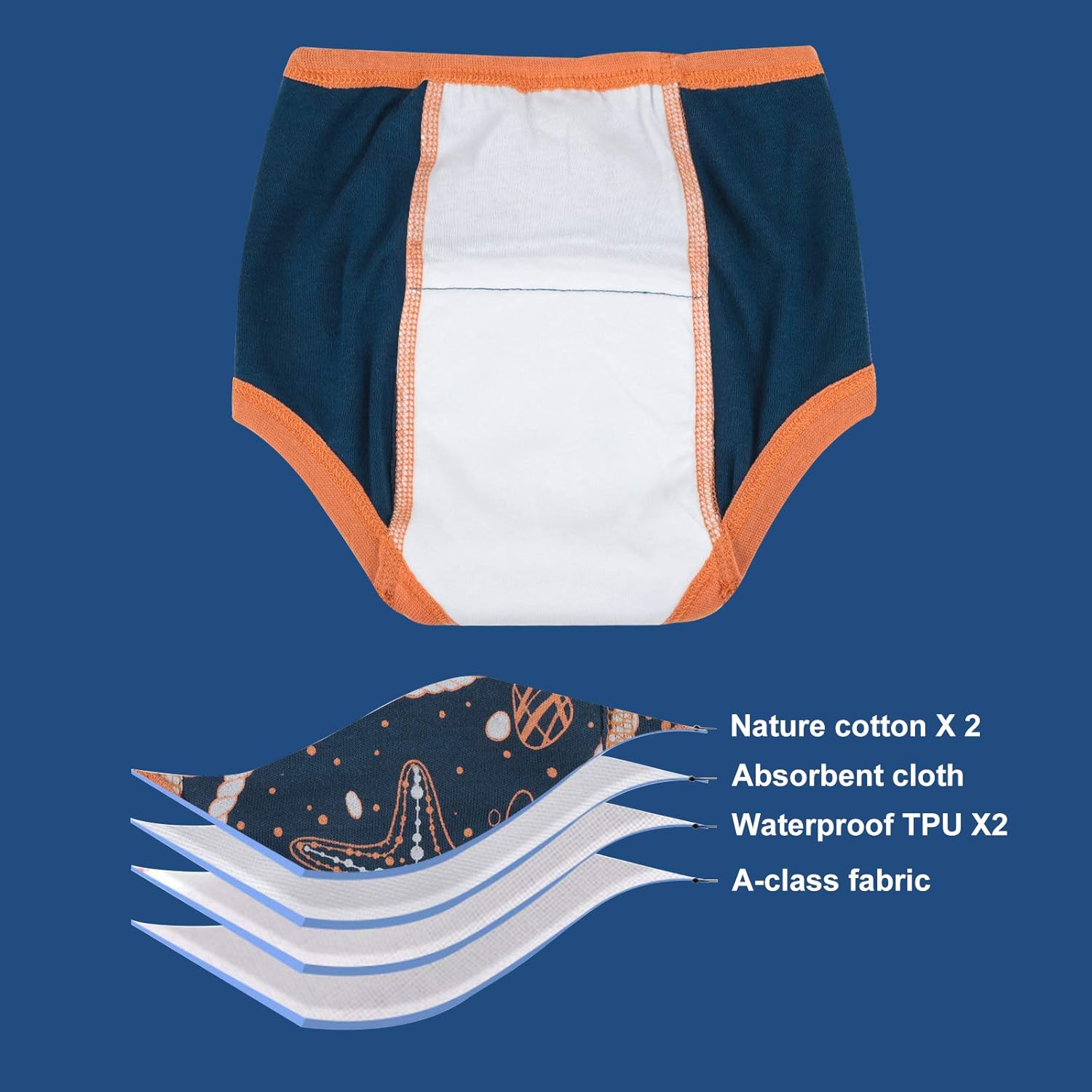 Thumbnail 2 de Flyish Direct Cotton Potty Training Pants for Boys – 8 Pairs, 3 Years, Brown Dinosaur