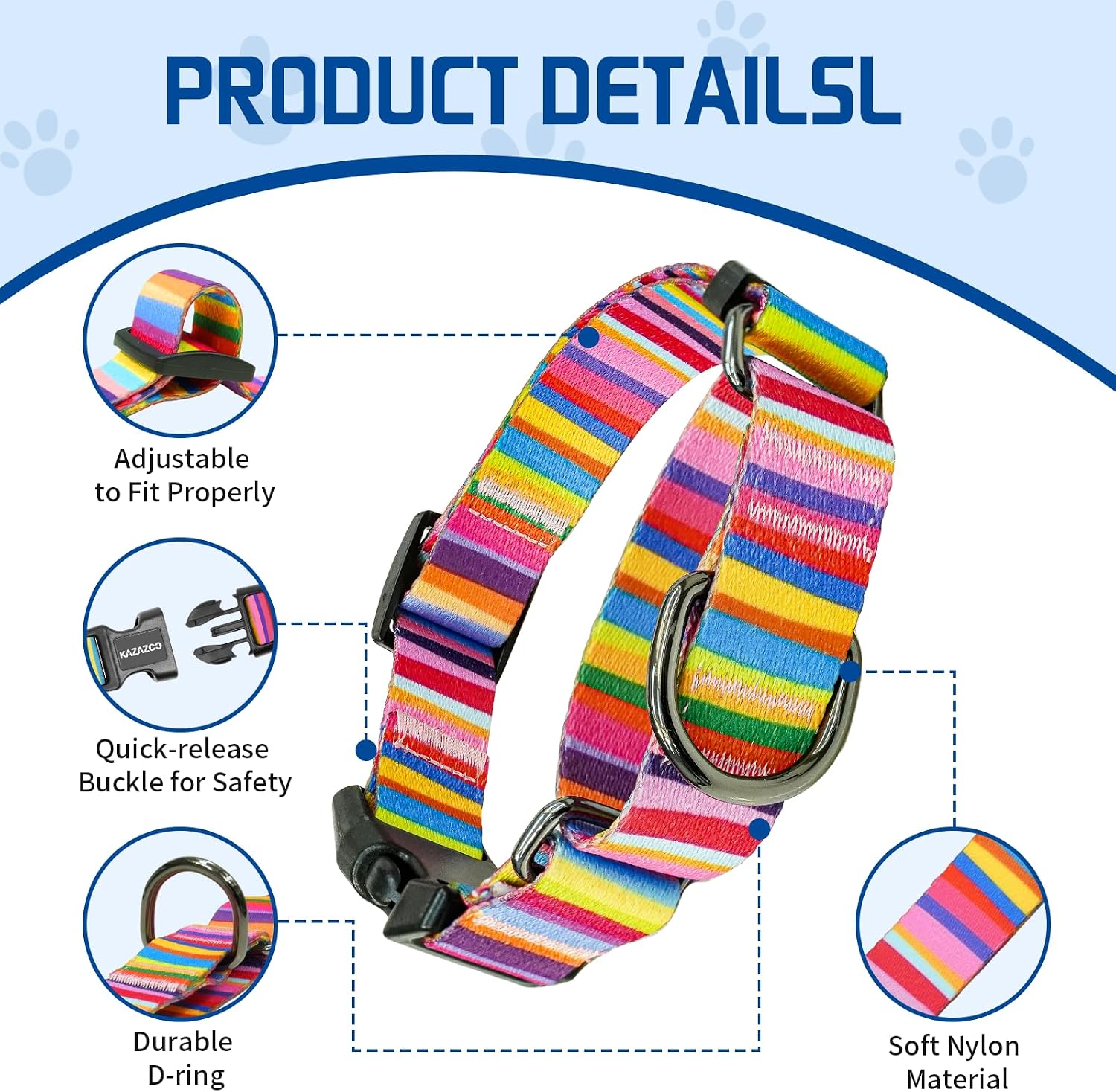 Detalle de Kazazoo Martingale Dog Collar, Size S