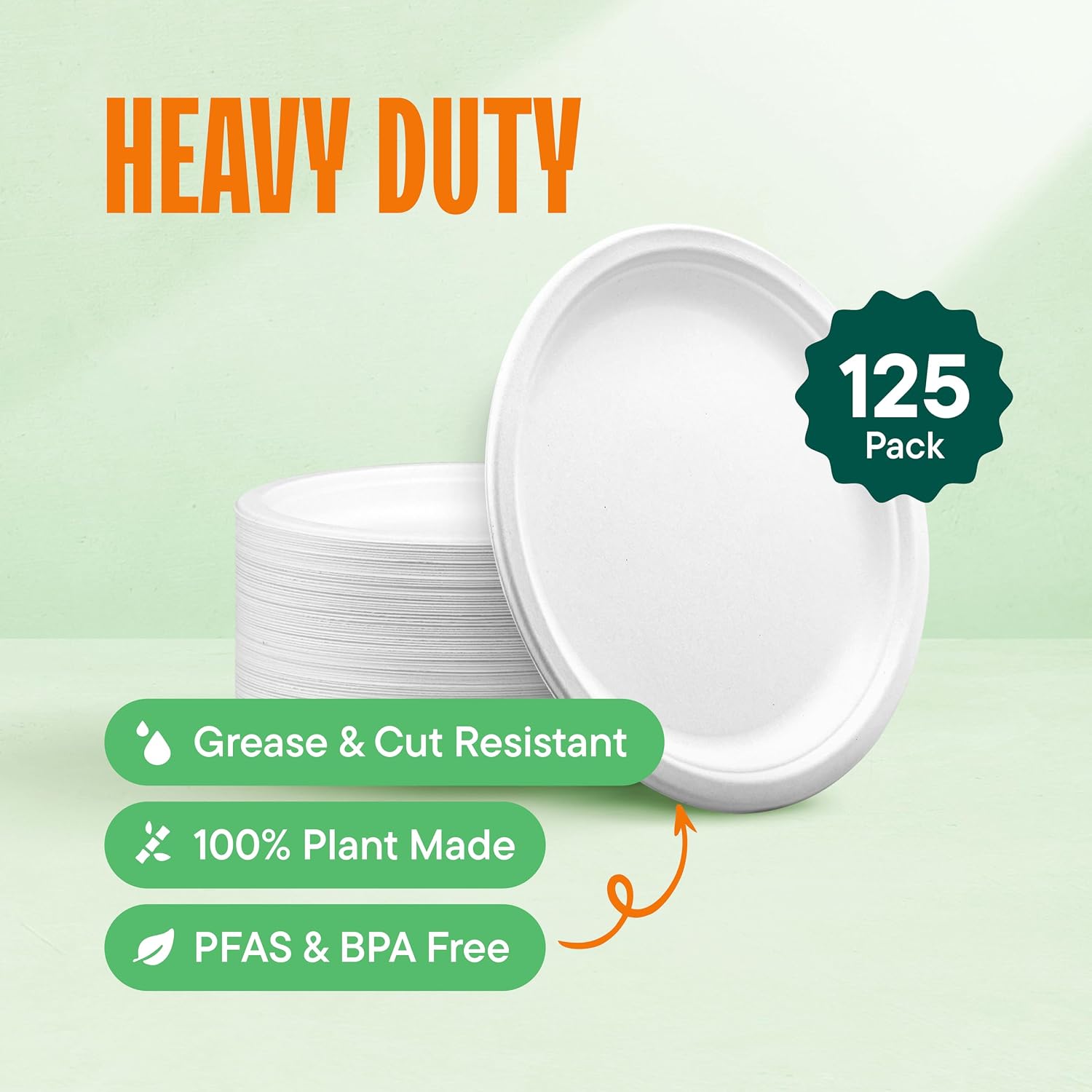 Thumbnail 1 de Stack Man Compostable Plates 125-Pack 🍽