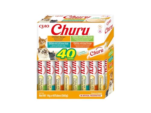 Detalle de INABA Churu Friandises pour Chats – Multipack Poulet, 40x14g