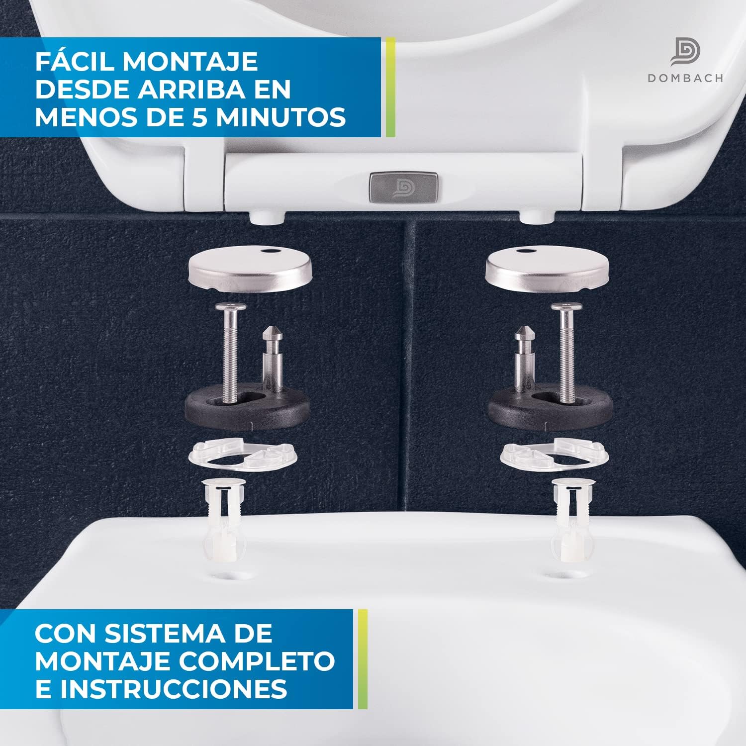 Thumbnail 3 de Dombach® Celesto Premium Tapa WC Amortiguada Blanco Ovalada 🚽