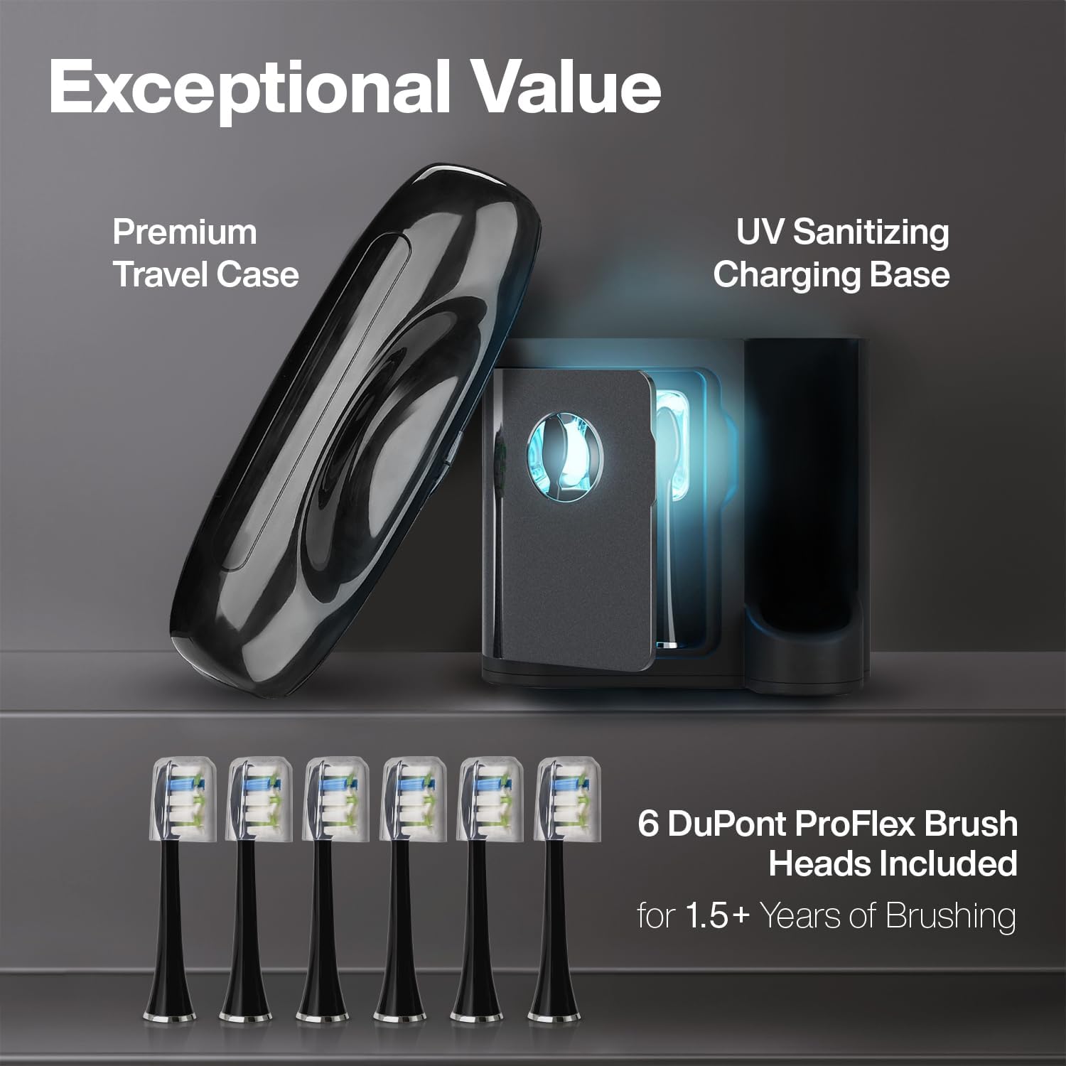 Detalle 2 de Aquasonic Black Series PRO UV Electric Toothbrush: A practical take on premium whitening and cleanliness