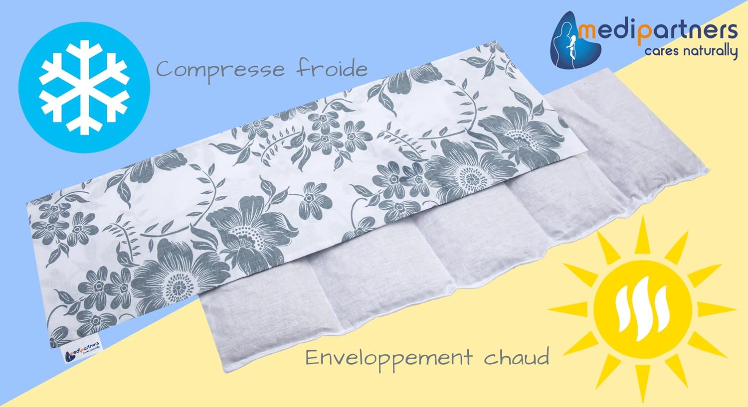 Detalle 2 de Medi Partners coussin chauffant noyaux de cerise 60x20 cm
