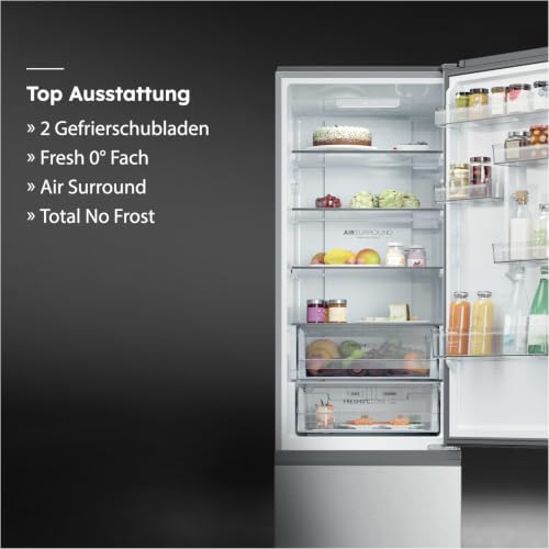 Detalle de Haier Kühl-Gefrierkombination 3D 60 Series 3 Pro HTR3620CNMG – 414 L Fassungsvermögen