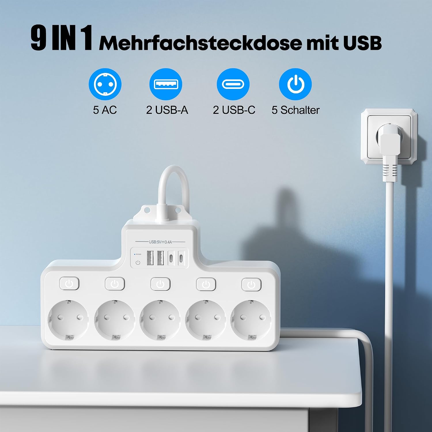 Detalle 2 de COLSTAR Steckdosenleiste 4000 W 🔌
