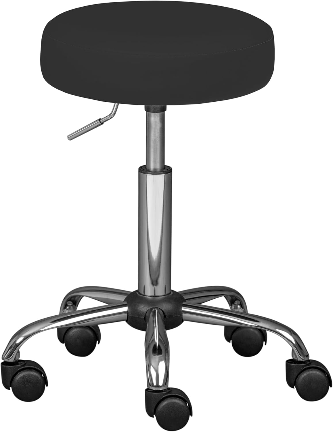 Detalle de Inter Link Sgabello girevole su rotelle, altezza regolabile 50–66 cm, rivestimento PU nero