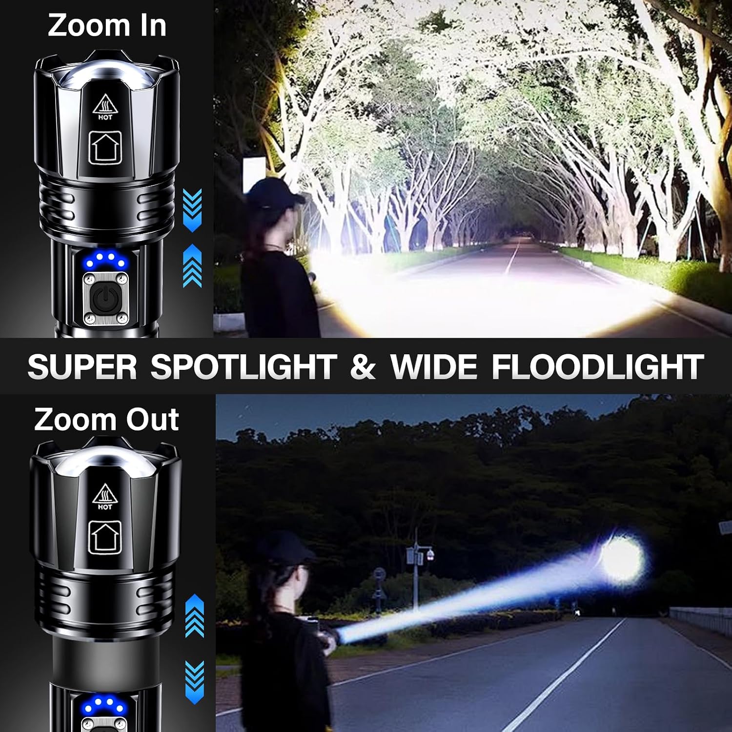 Detalle 2 de AKNEAR Rechargeable LED Flashlight 5000mAh