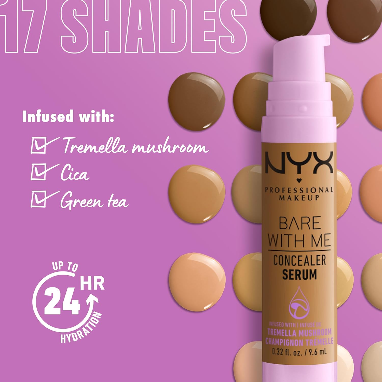 Detalle de NYX Bare With Me Siero Correttore Naturale Beige 9.6 ml – CoperturaMedia, Idrata e leviga la pelle