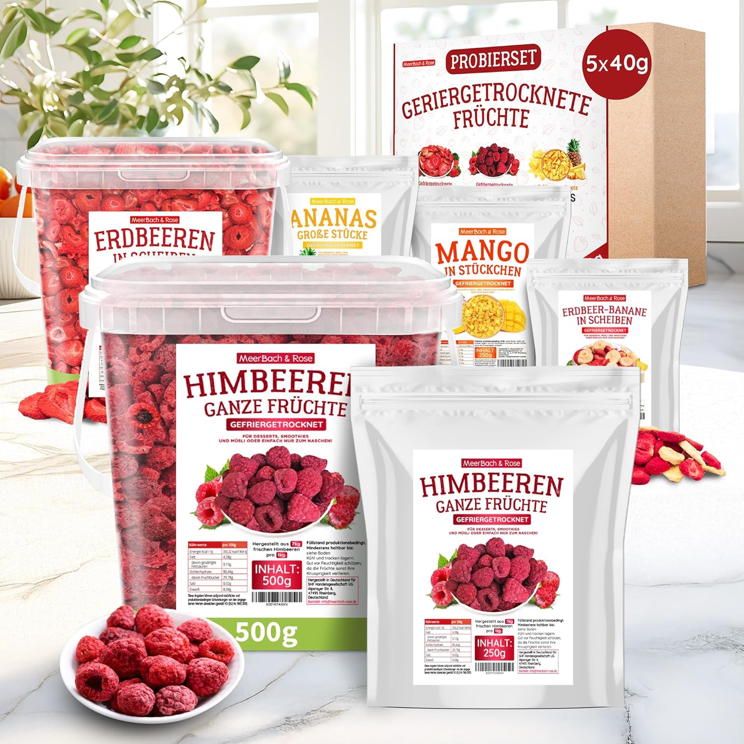 Thumbnail 6 de Gefriergetrocknete Himbeeren 500g – 100% Frucht, ohne Zuckerzusatz, vegan | Meerbach & Rose