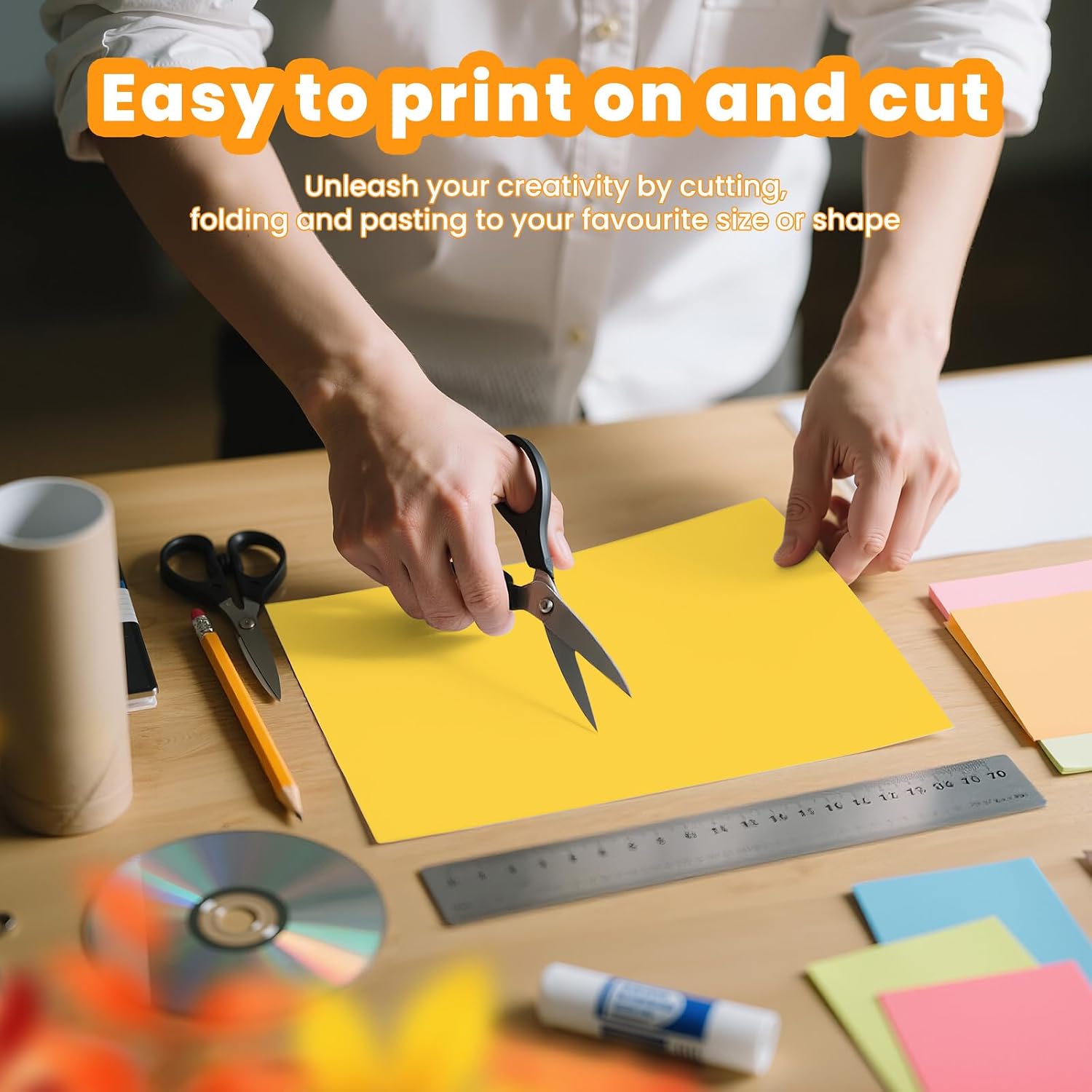 Thumbnail 3 de Vishoitty Yellow Cardstock, 8.5 x 11-Inch, 40 Sheets, Fully Dyed
