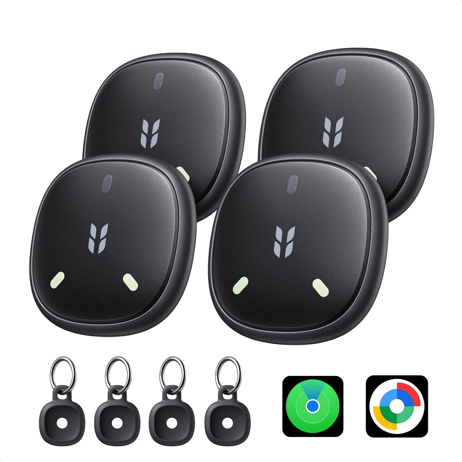 Detalle de UGREEN FineTrack Mini Duo 2-sleutelvinders, 4-pack met IP68 en 110dB alarm