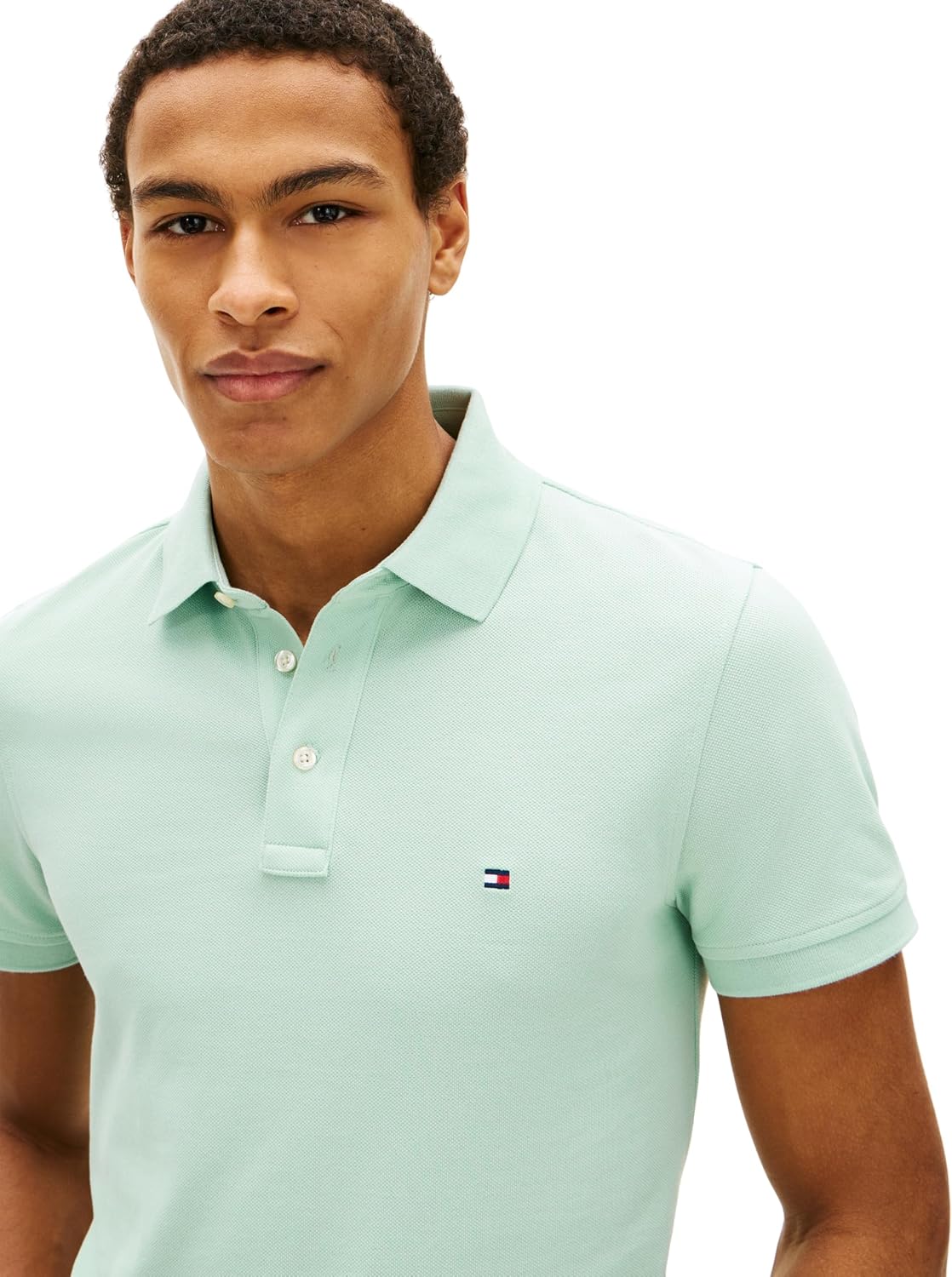 Detalle 2 de Tommy Hilfiger Herren Poloshirt Kurzarm 1985 Slim Fit