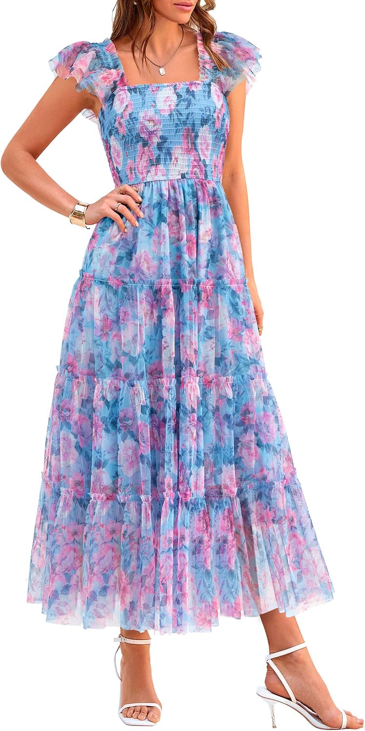 Detalle de PRETTYGARDEN Women's Midi Tulle Dress