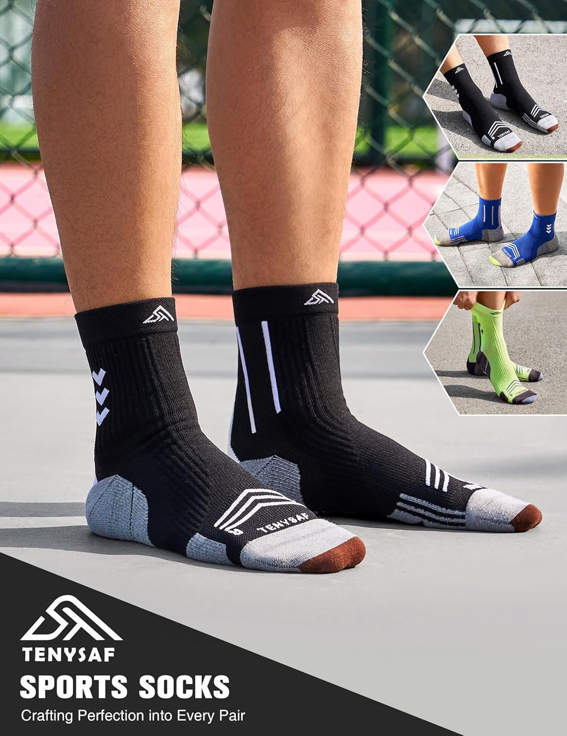 Thumbnail 1 de Lounwee Compression Sport Running Socks: Arch Support Crew Socks for Running, Hiking, Cycling and More