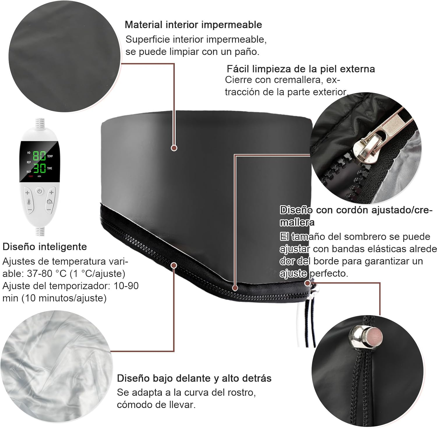 Thumbnail 2 de Biutee Gorro térmico para peluquería 37–80 °C