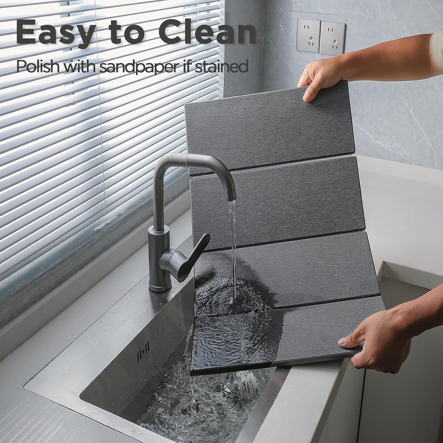 Detalle de IMGROSE 2pcs Stone Drying Mat for Kitchen Counter