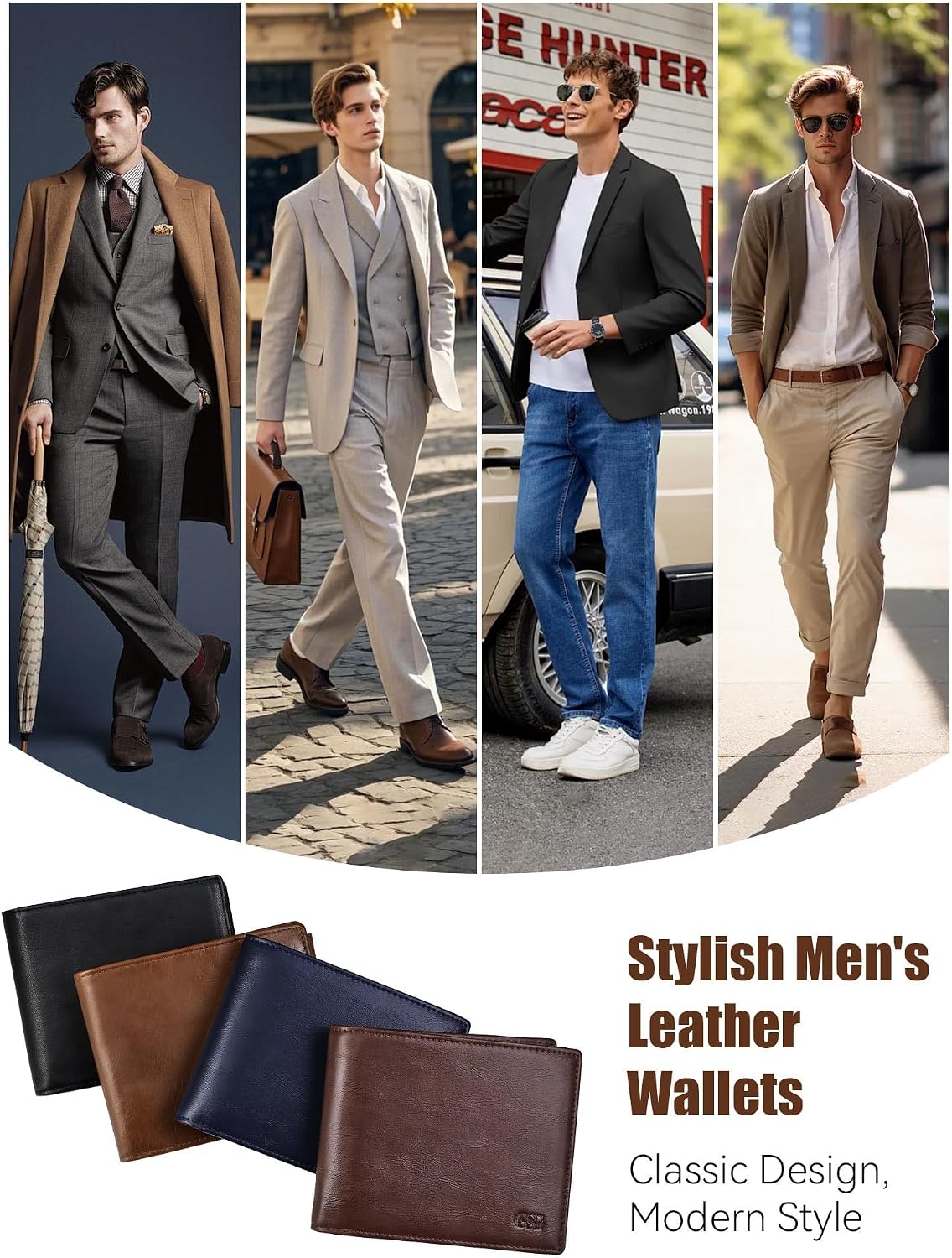 Thumbnail 5 de GSG SINCE 1998 Mens Cowhide Leather Wallet 17-card 👛