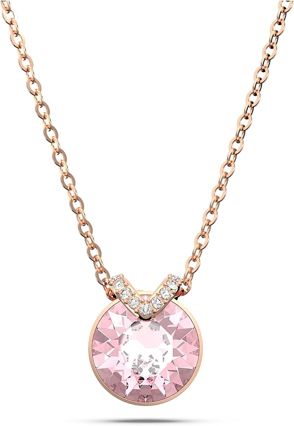 Detalle de Swarovski Colgante Bella V rosa, talla redonda 💍