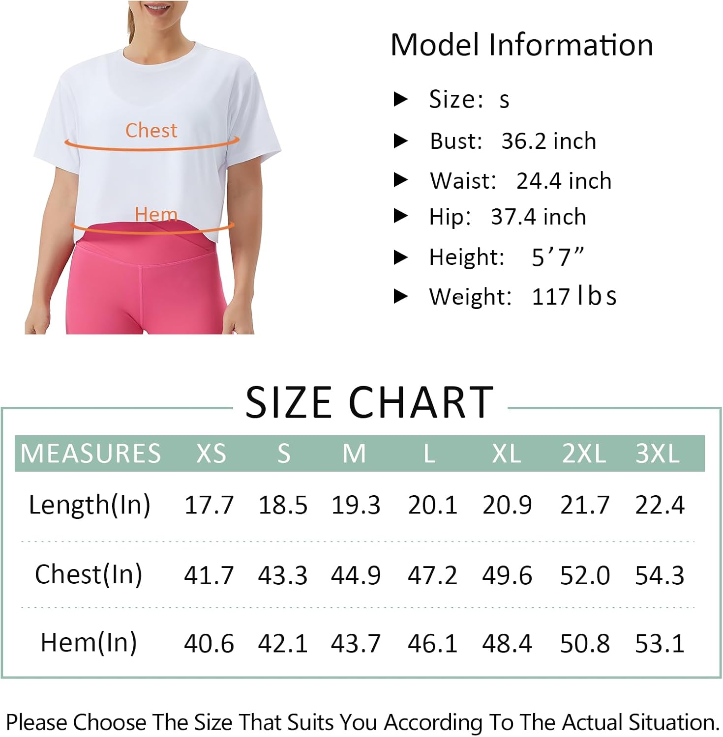 Thumbnail 6 de THE GYM PEOPLE Women's Cropped Workout T-Shirt, Loose Fit, Quick-Dry