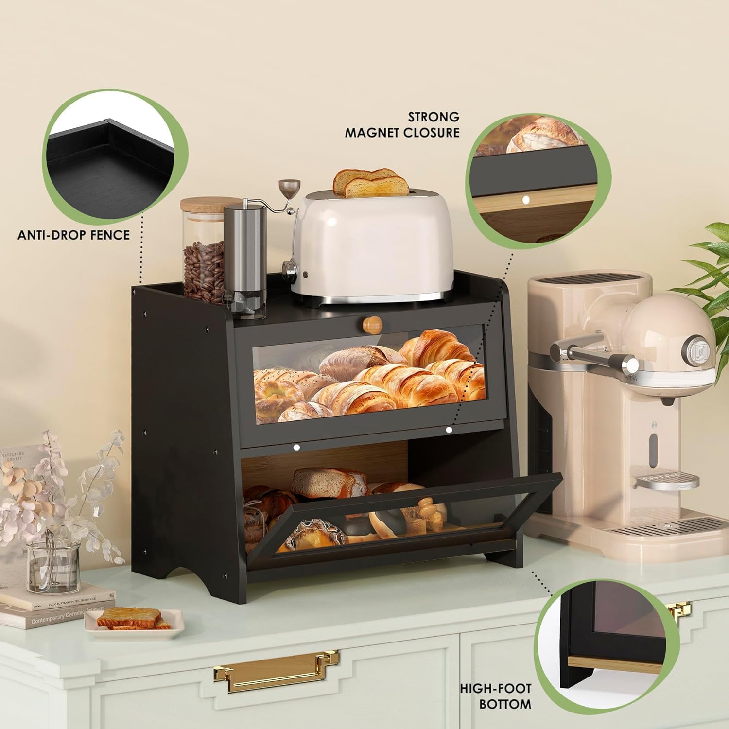 Detalle 2 de JANSNIMEN Double Layer Bread Box 15.7