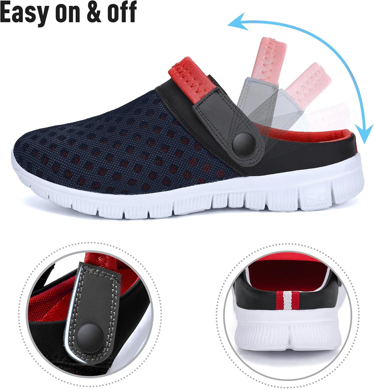 Thumbnail 5 de SAGUARO Sommer Clogs – atmungsaktive Mesh-Badelatschen mit rutschfester Sohle (Gr. 36–48)