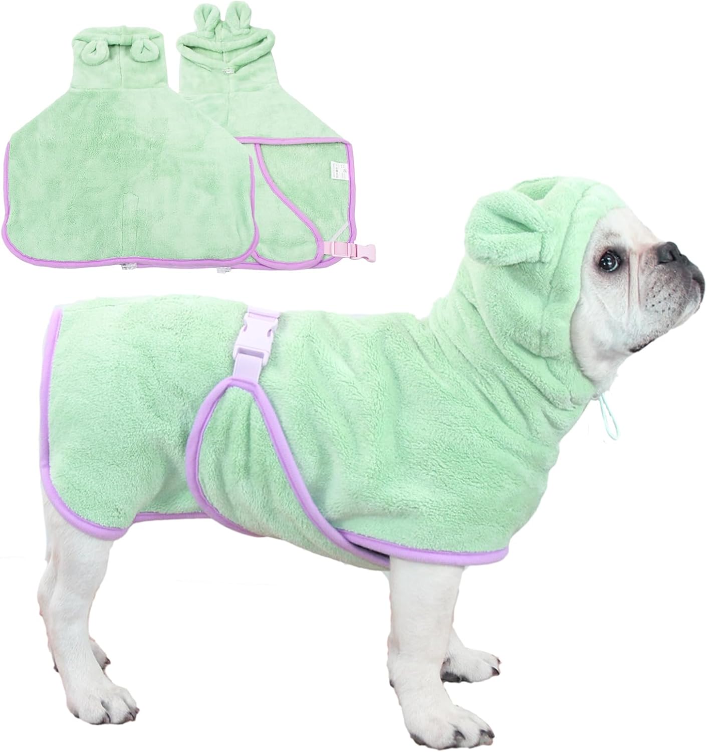 Thumbnail 6 de Fnaobai Pet Bathrobe for Dog & Cat – Absorbent Quick-Dry Hooded Towel in Pink (L)