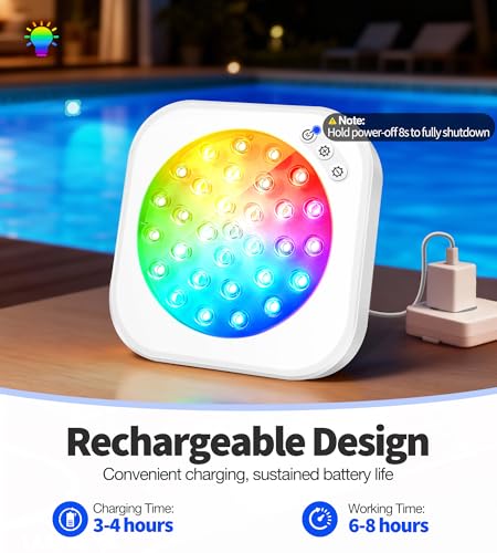 Thumbnail 5 de DeeprBlu 2026: Luces LED para Piscinas con Control Remoto (Recargables, 9 Modos)