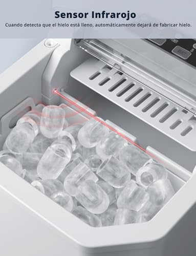 Detalle de Acmeenjoy Máquinas para Hacer Hielo: Portátil, Autolimpiante y con Cuchara Invertida