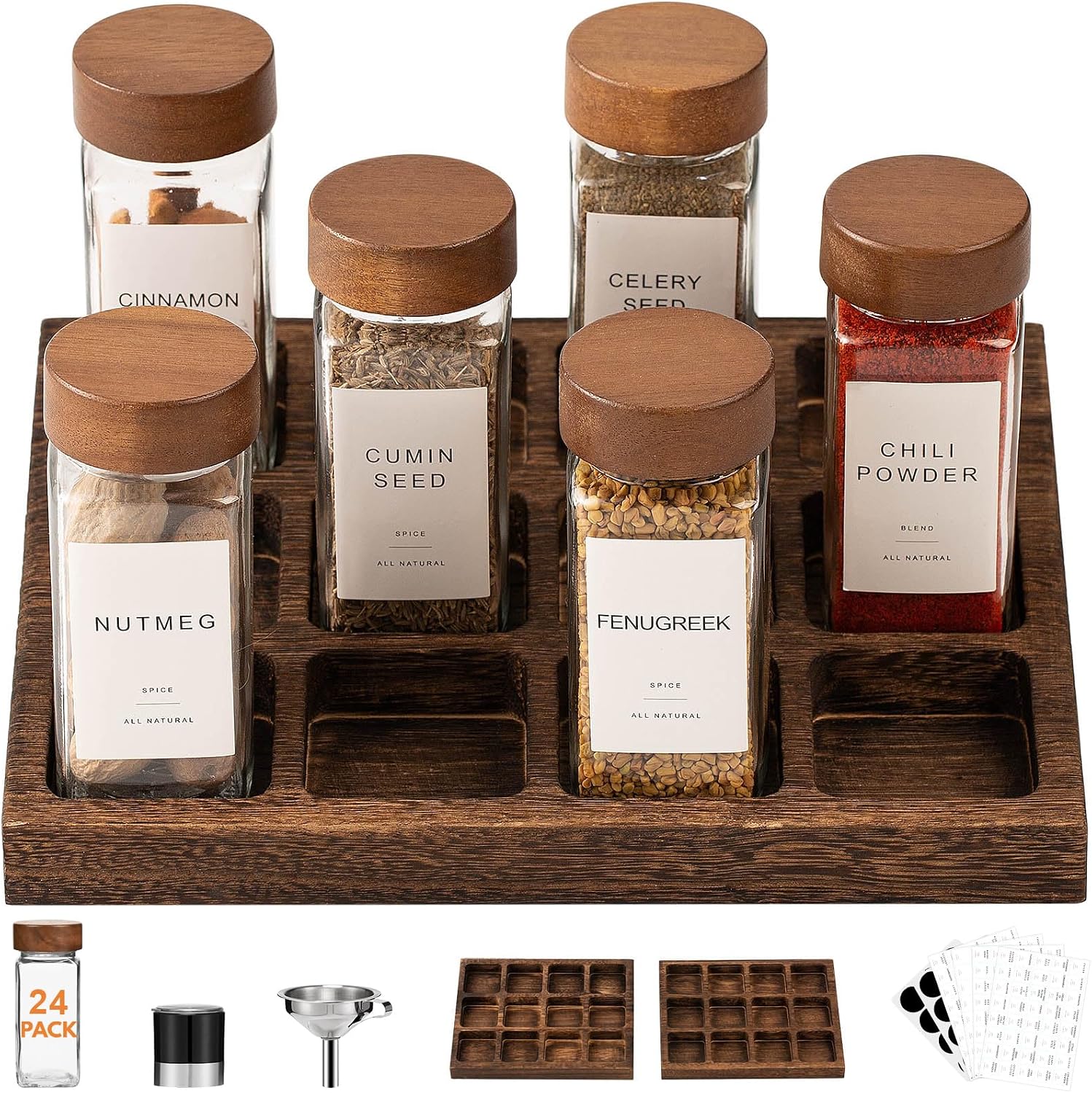 Yangbaga 24Pcs Glass Spice Jars ⚖