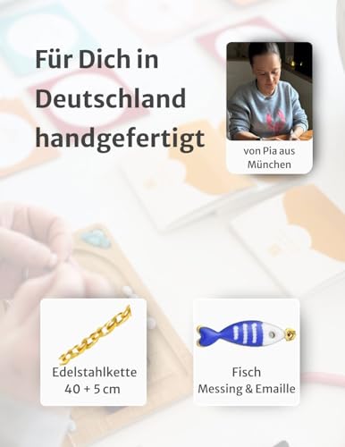 Thumbnail 4 de happymaker – Collana estiva da donna con ciondolo marittimo in acciaio dorato, regolabile e fatta a mano in Germania