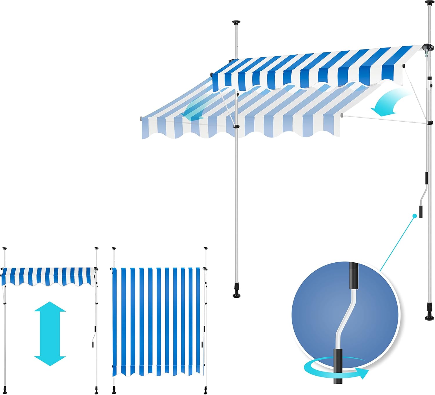 Detalle 2 de KESSER® Toldo Balcón con Manivela, Protecc. UV y Resistente ☂