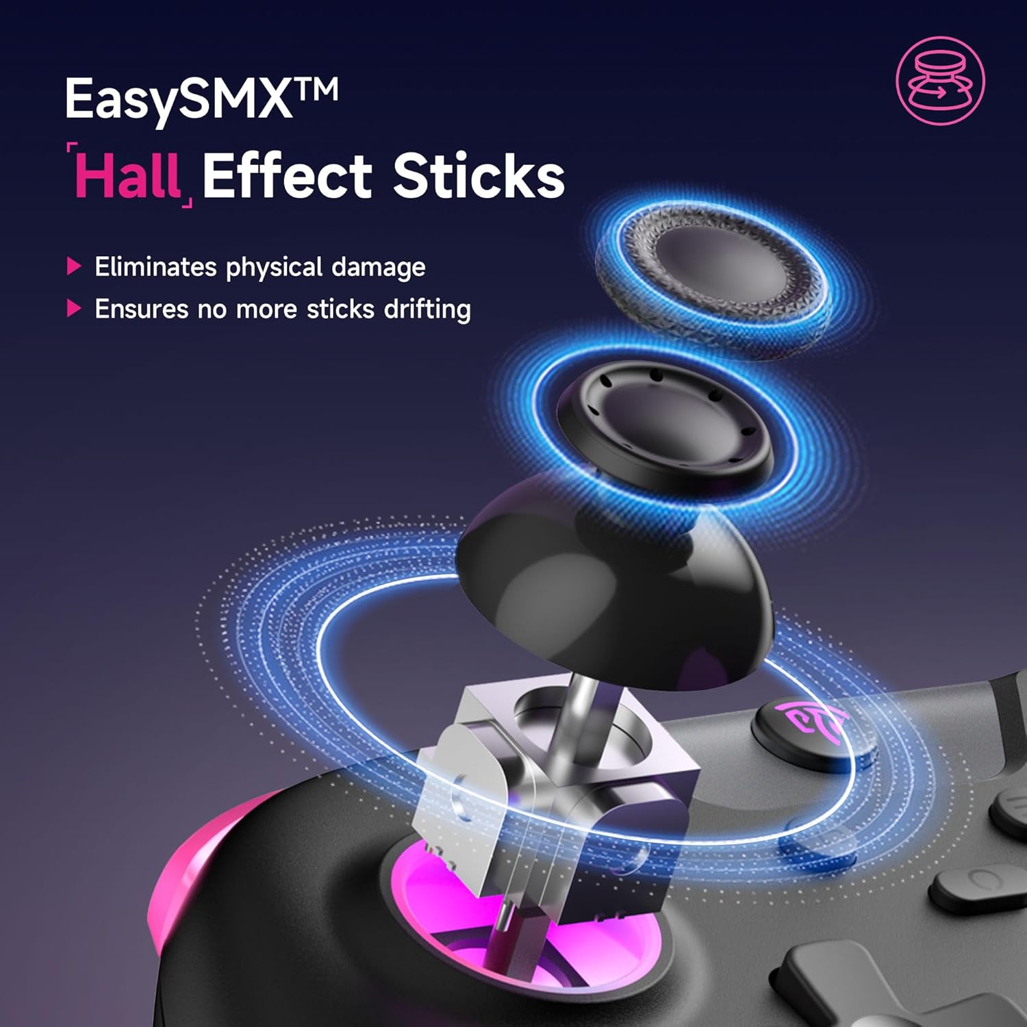 Detalle 2 de EasySMX X05 Mando PC inalámbrico 750 mAh