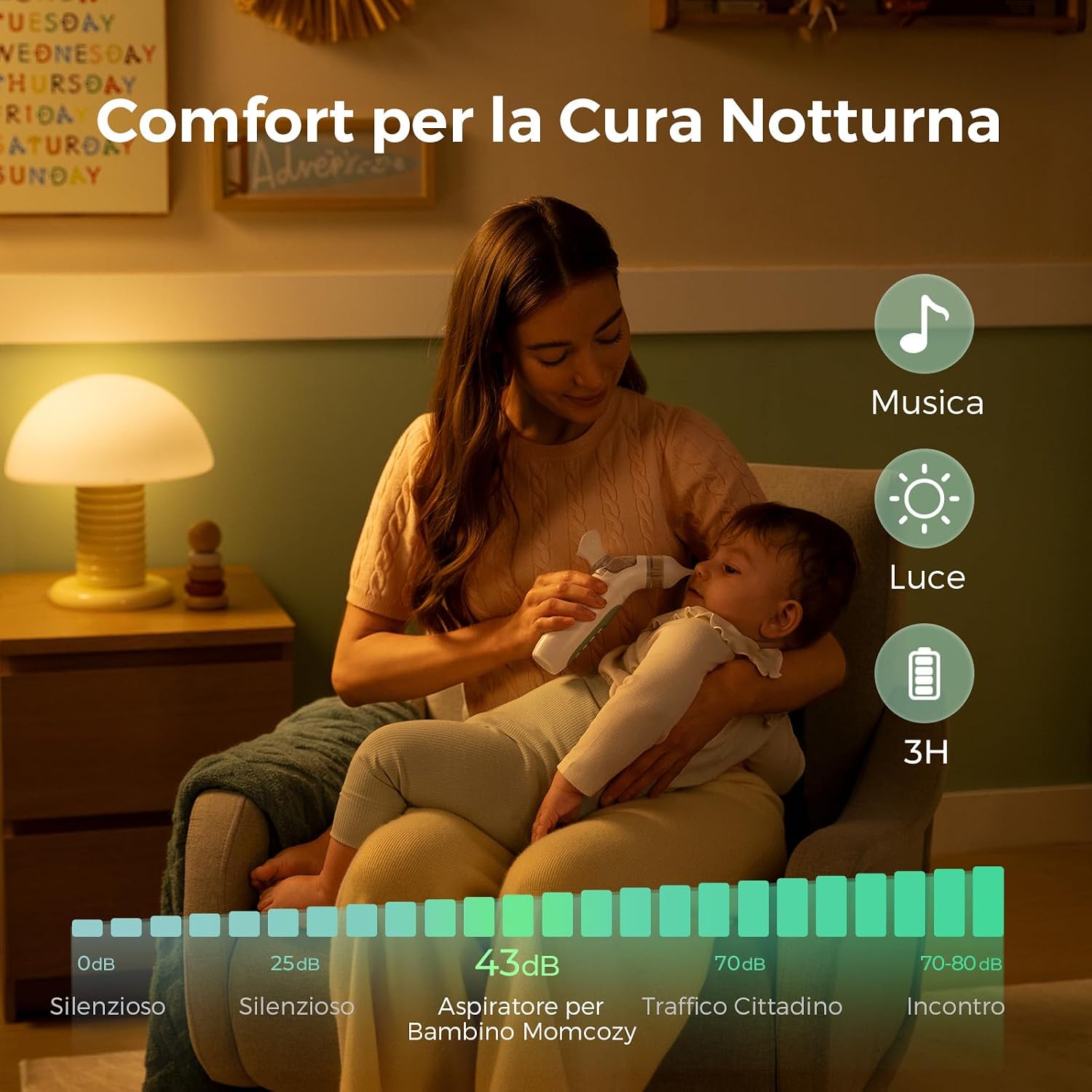 Thumbnail 6 de Momcozy Aspiratore Nasale Neonato Elettrico 2 in 1 con Spray – Sollievo delicato, 65 kPa