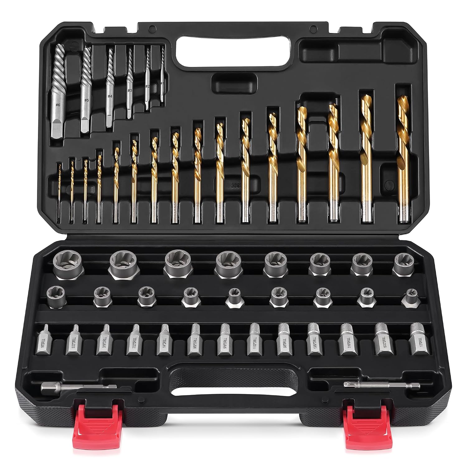 Detalle de Kolvoii CA-TK-014 54-Piece Bolt Extractor Kit with Left-Hand Bits