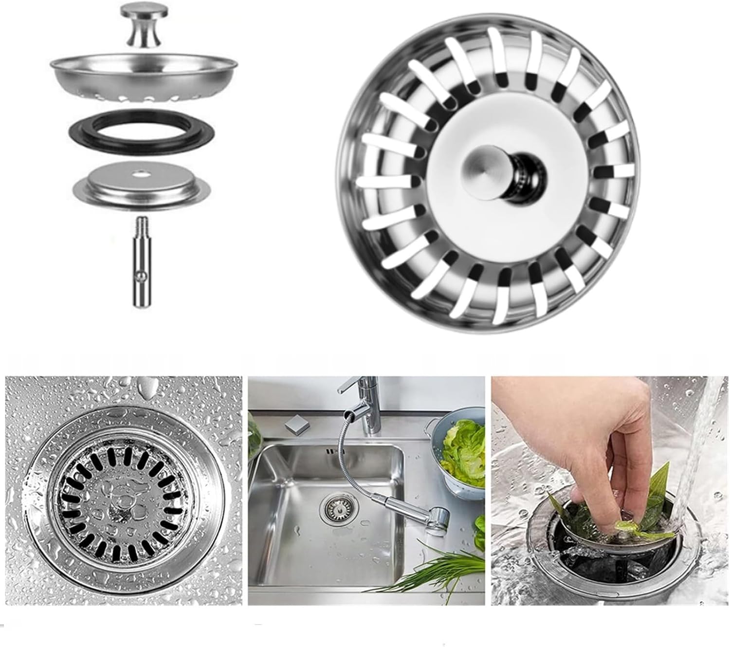 Thumbnail 5 de 2 Pack Stainless Steel Sink Strainer 80mm