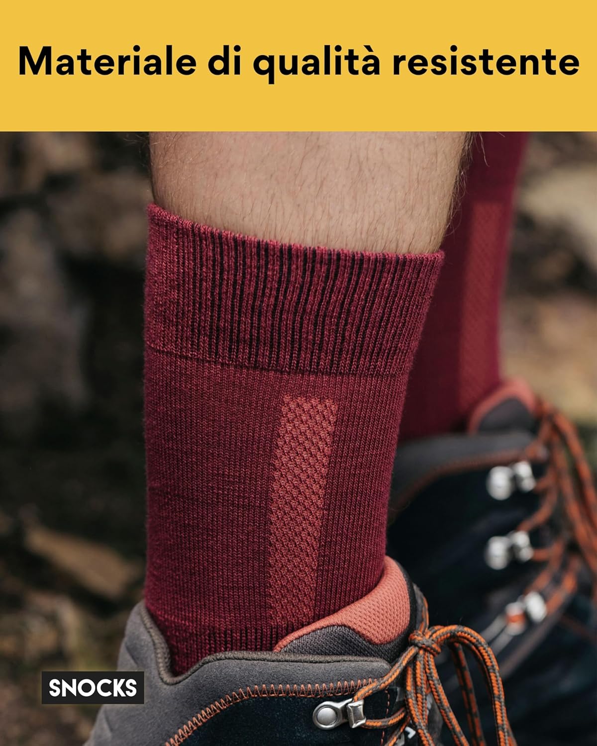 Thumbnail 5 de Snocks Calze Trekking unisex in lana Merino, termiche e traspiranti (taglia 35-50) con tecnologia anti vesciche