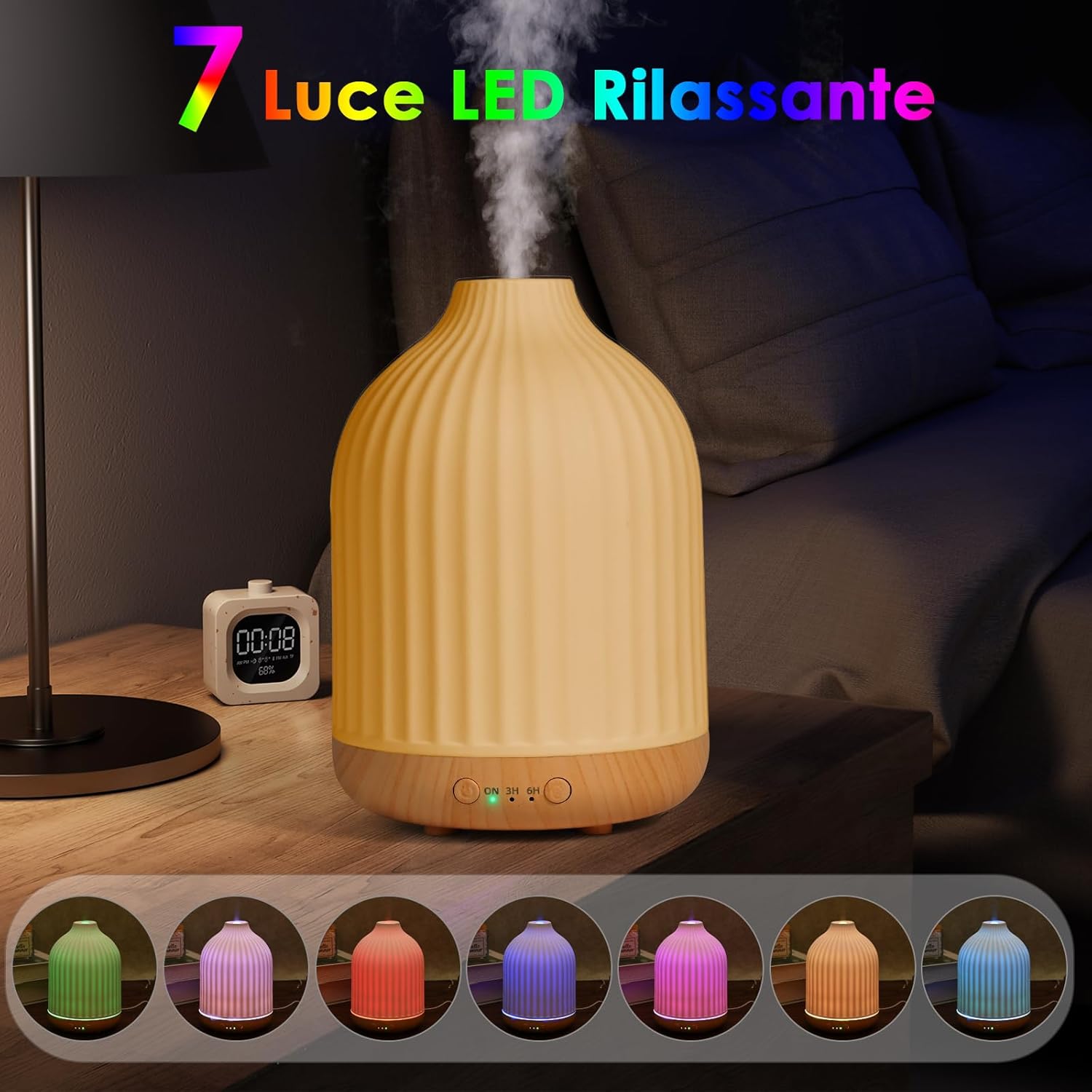 Thumbnail 1 de Vankarr 250 ml diffusore a ultrasuoni per oli essenziali con luce LED (bianco) – 250 ML