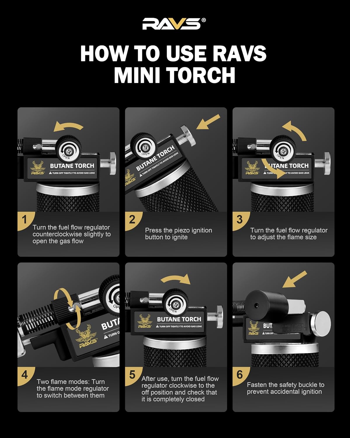 Detalle 1 de RAVS butane torch RBT018 Dual-Flame Butane Torch Lighter, Metal, Adjustable