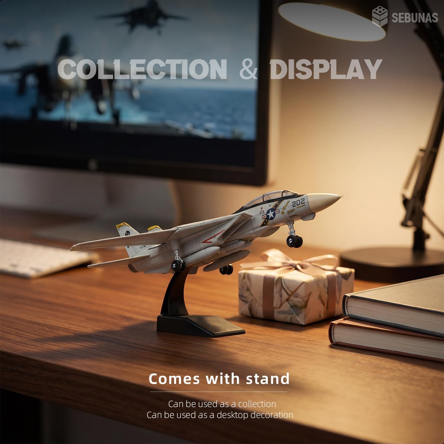 Detalle de SEBUNAS F-14 Tomcat 3D Quick Build Model Kit — Fighter Jet Puzzle for Adults