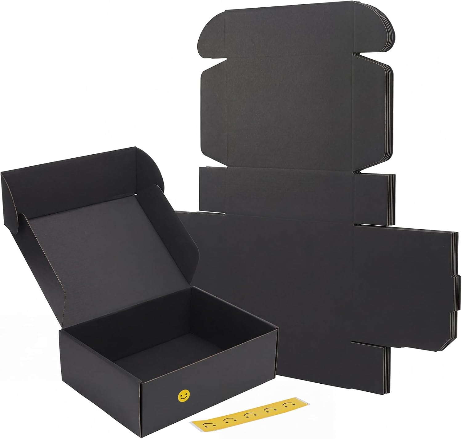 RLAVBL 12x9x4 Inch Shipping Boxes, 6 Pack – Matte Black Corrugated Mailing Boxes for Small Businesses
