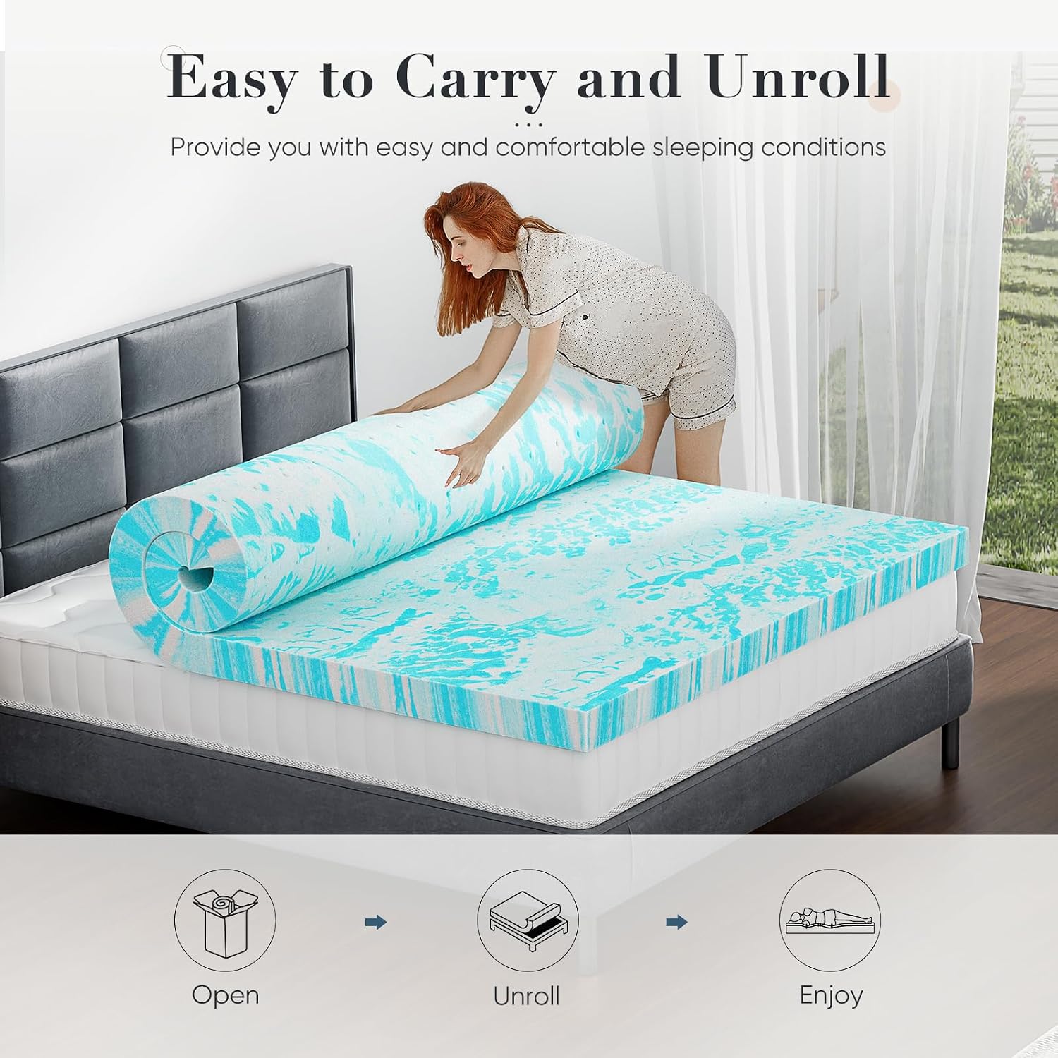 Detalle 2 de NEWBULIG Memory Foam Mattress Topper 4-Inch