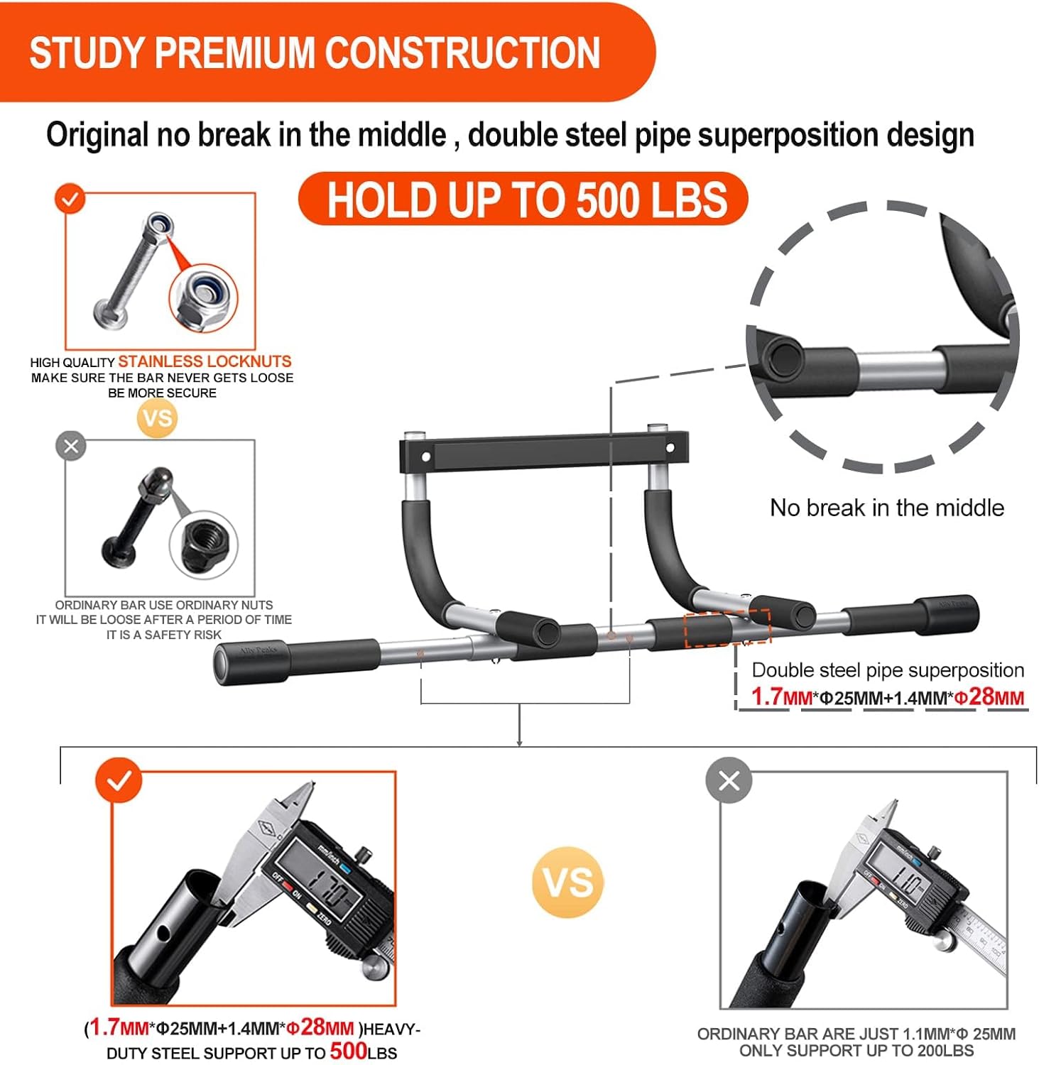 Detalle de Ally Peaks Pull Up Bar adjustable width for doorway 💪🏋