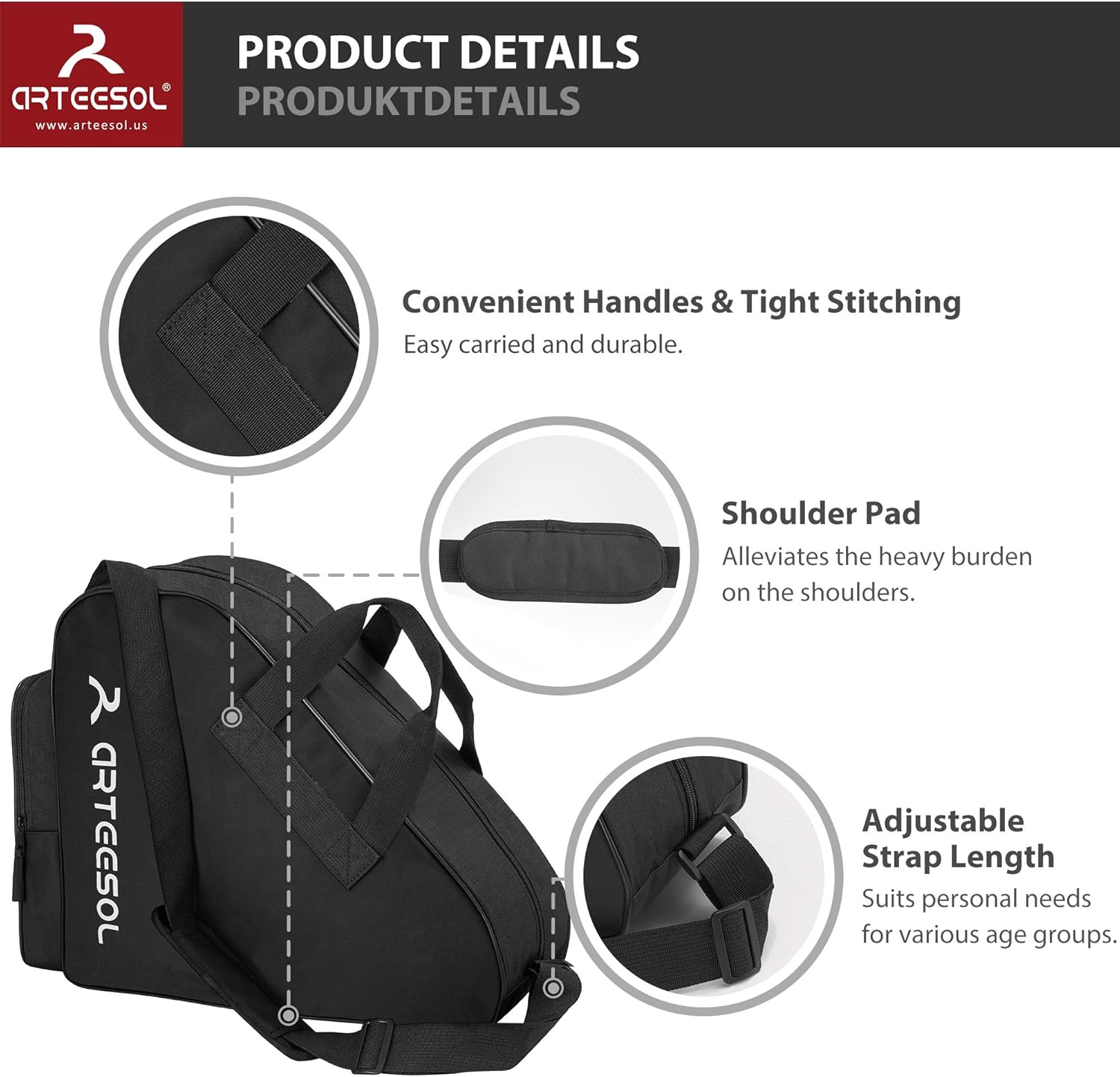Thumbnail 2 de Blackace arteesol Bolsa Patines 42x37x15 cm