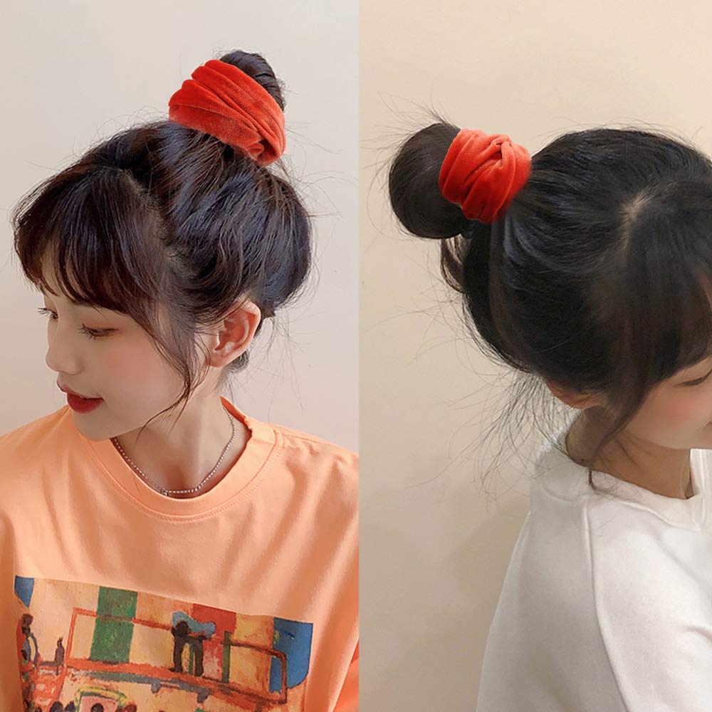 Detalle de Didder Didder-Beauty-EF283-7 Velvet Hair Scrunchies, 20-Piece Orange Set