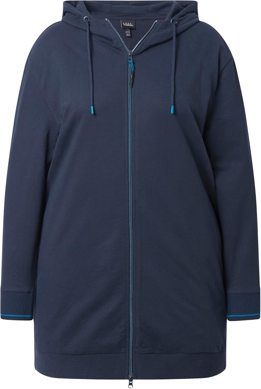 Detalle de Ulla Popken Sweatjacke Lang Accent – Veste de survêtement longue pour femme grande taille (Lot de 1)