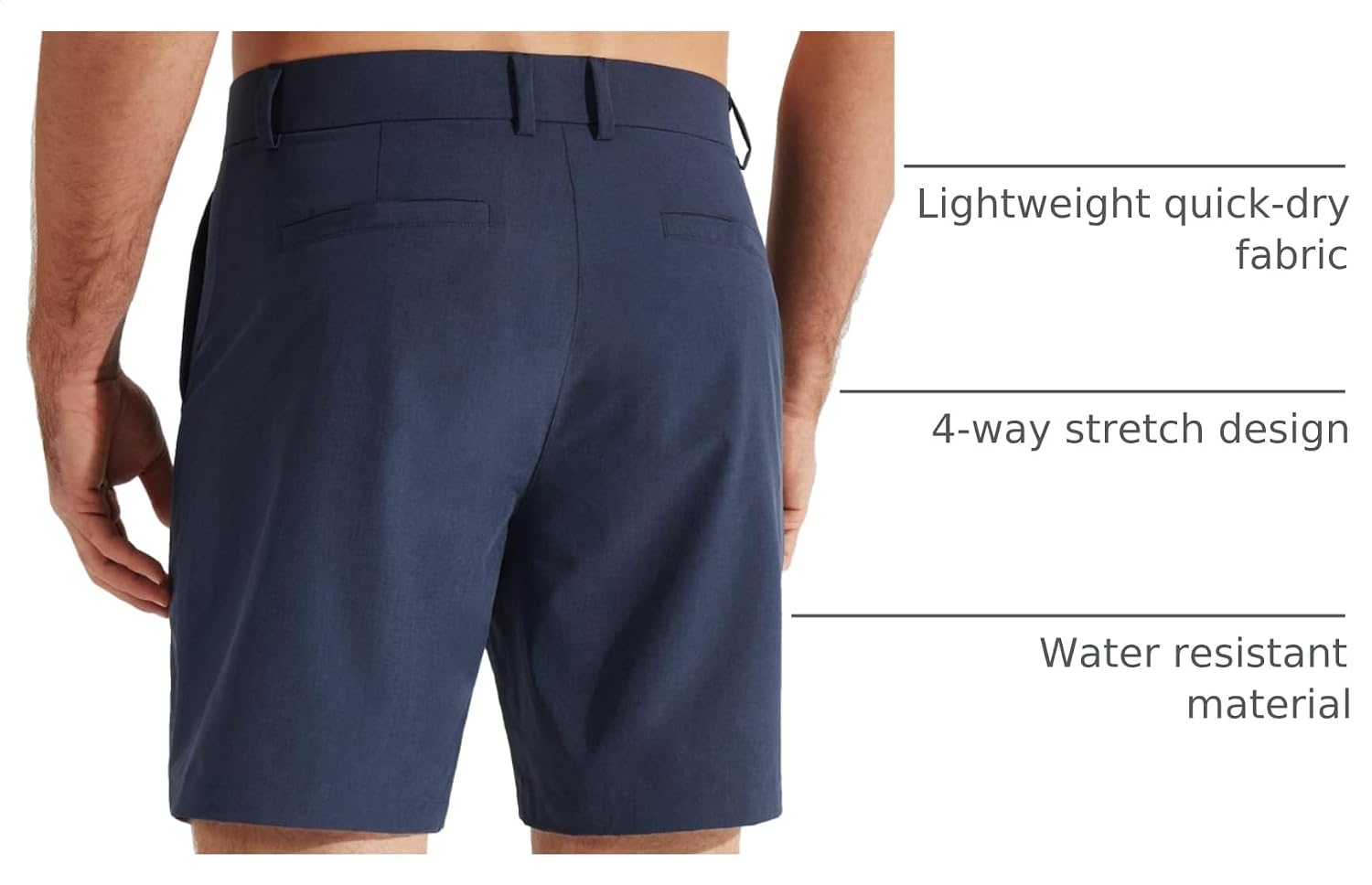Detalle de Libin Men's Golf Shorts 7"/9" Work Dress Shorts: Lightweight, Quick-Dry & Water-Resistant Hybrid Comfort