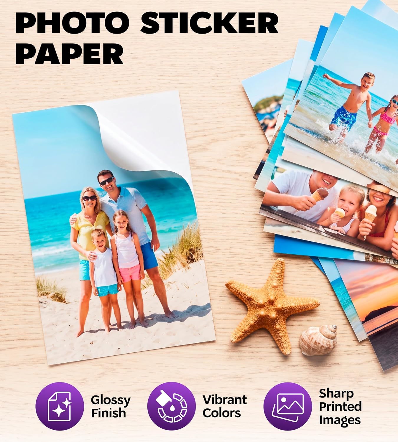 Detalle 2 de Glossy Sticker Paper 130 Sheets