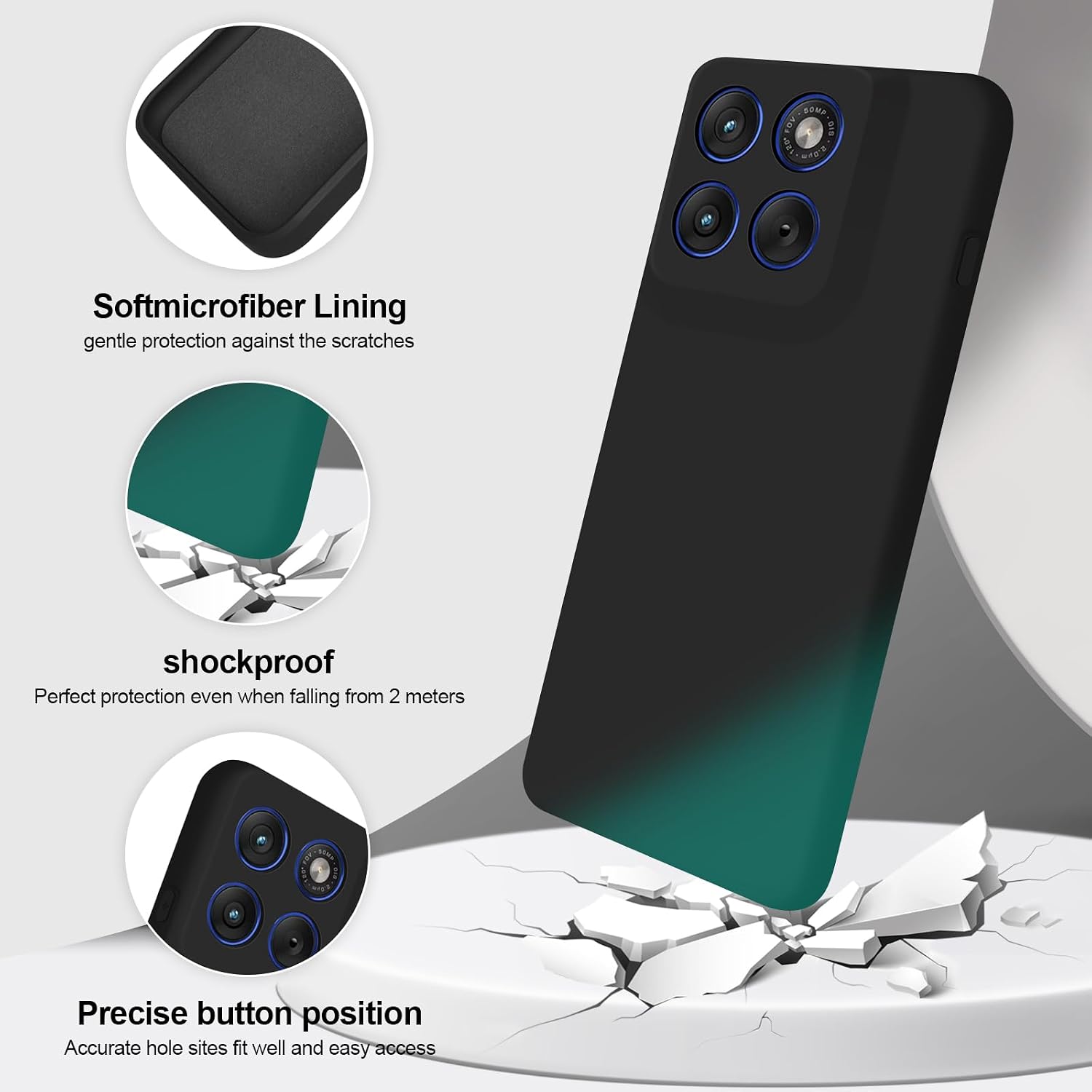 Detalle 2 de GiiYoon Hülle für Motorola Edge 70 – Hochwertiges Liquid Silicone Case mit Rundumschutz
