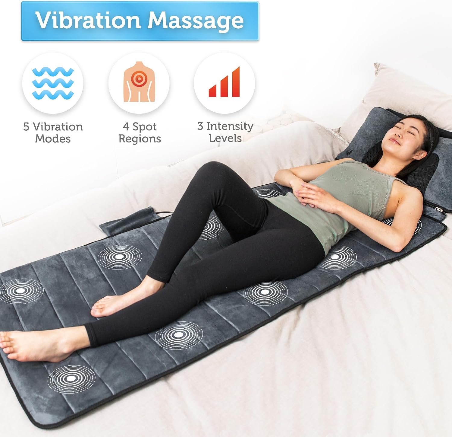 Detalle 2 de COMFIER Massagematte Ganzkörpermassage 10 Vibrationsmotoren