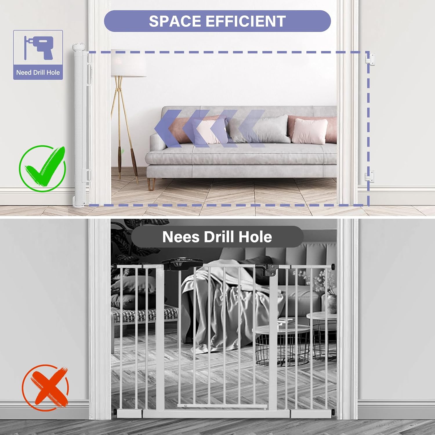 Detalle 2 de PRObebi Retractable Baby Gate, 34-Inch Height